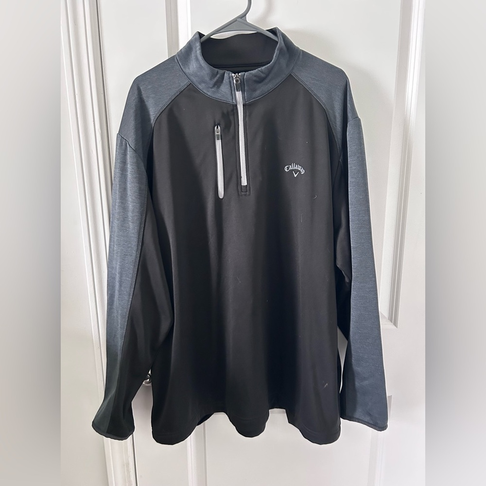 Callaway Dark Heather Gray & Charcoal Quarter-Zip Pullover
